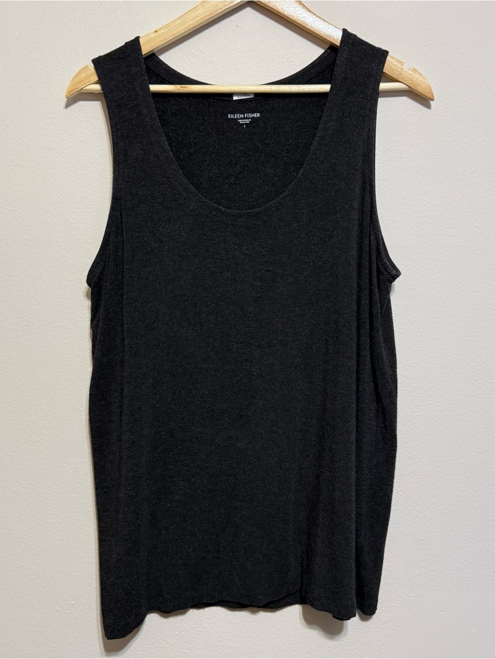 Eileen Fisher Soft Gray Tank Top Women Large Viscose Spandex